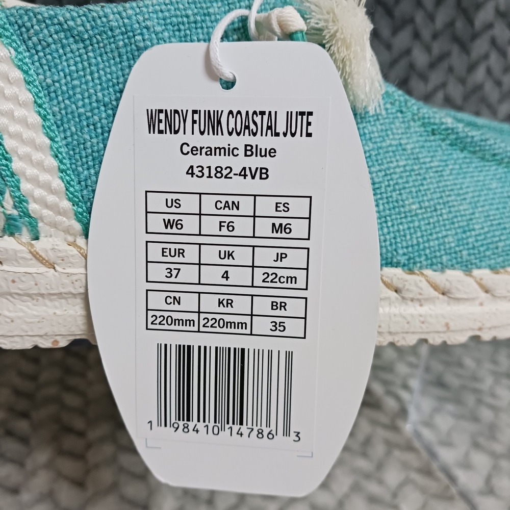 Hey Dude Wendy Funk Coastal Jute Women's Sneakers Shoes Ceramic Blue Size 6 - Picture 9 of 10